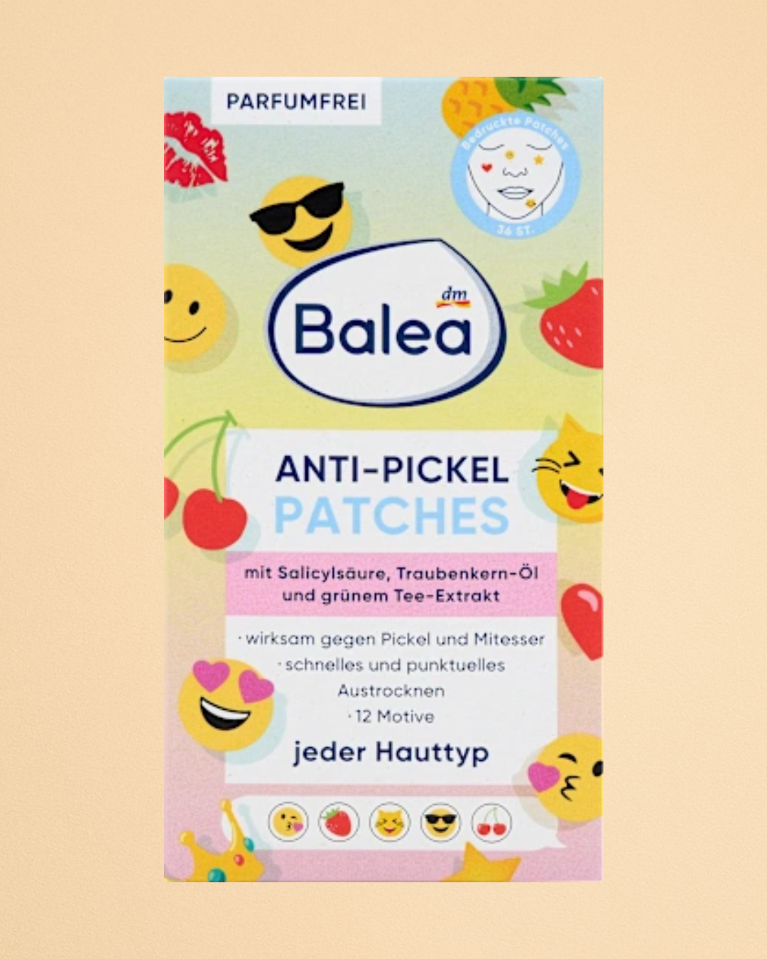 Balea Anti-Pimple Printed Patches, 36 pcs