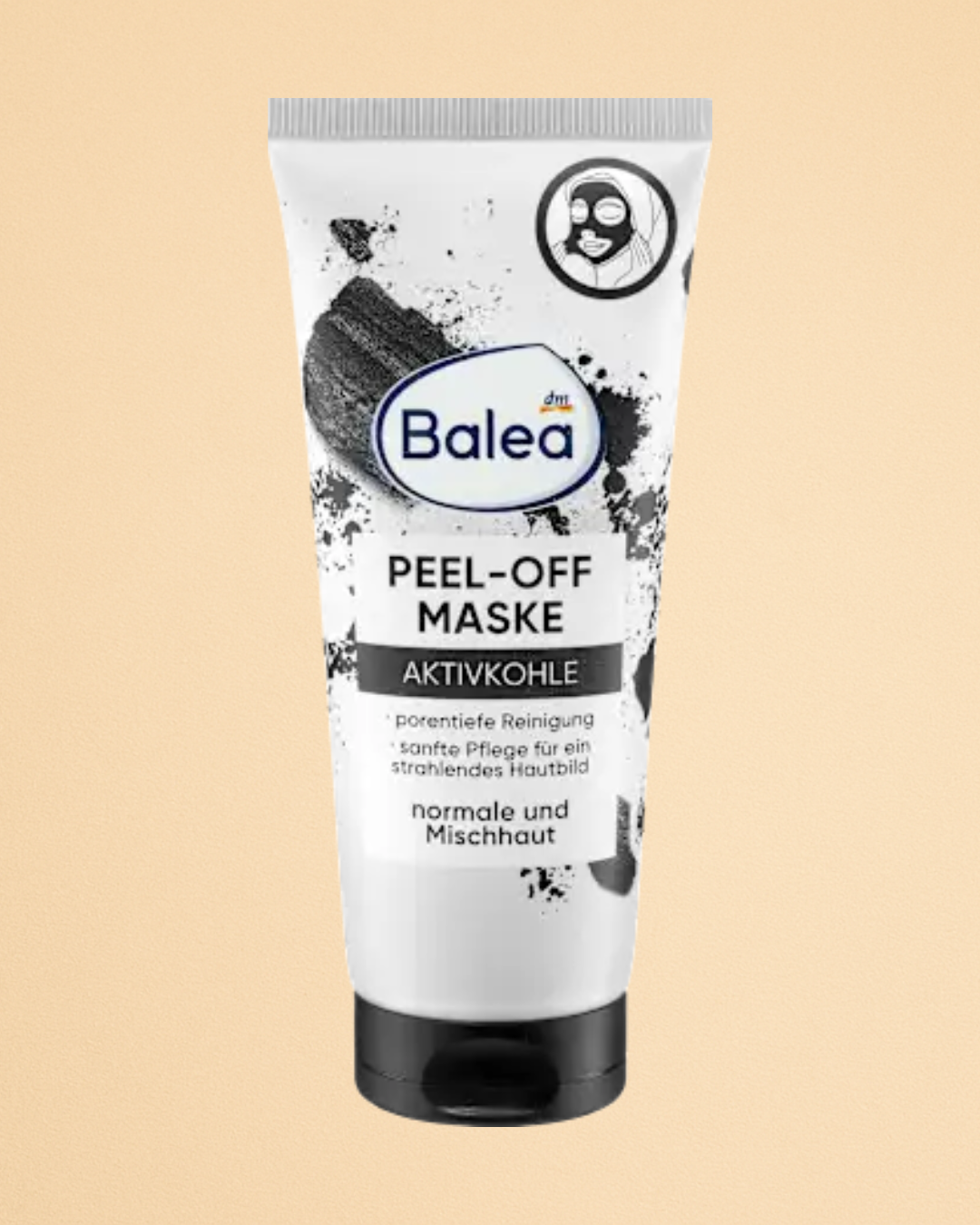 Balea Face Mask Peel-Off with Activated Charcoal, 100 ml