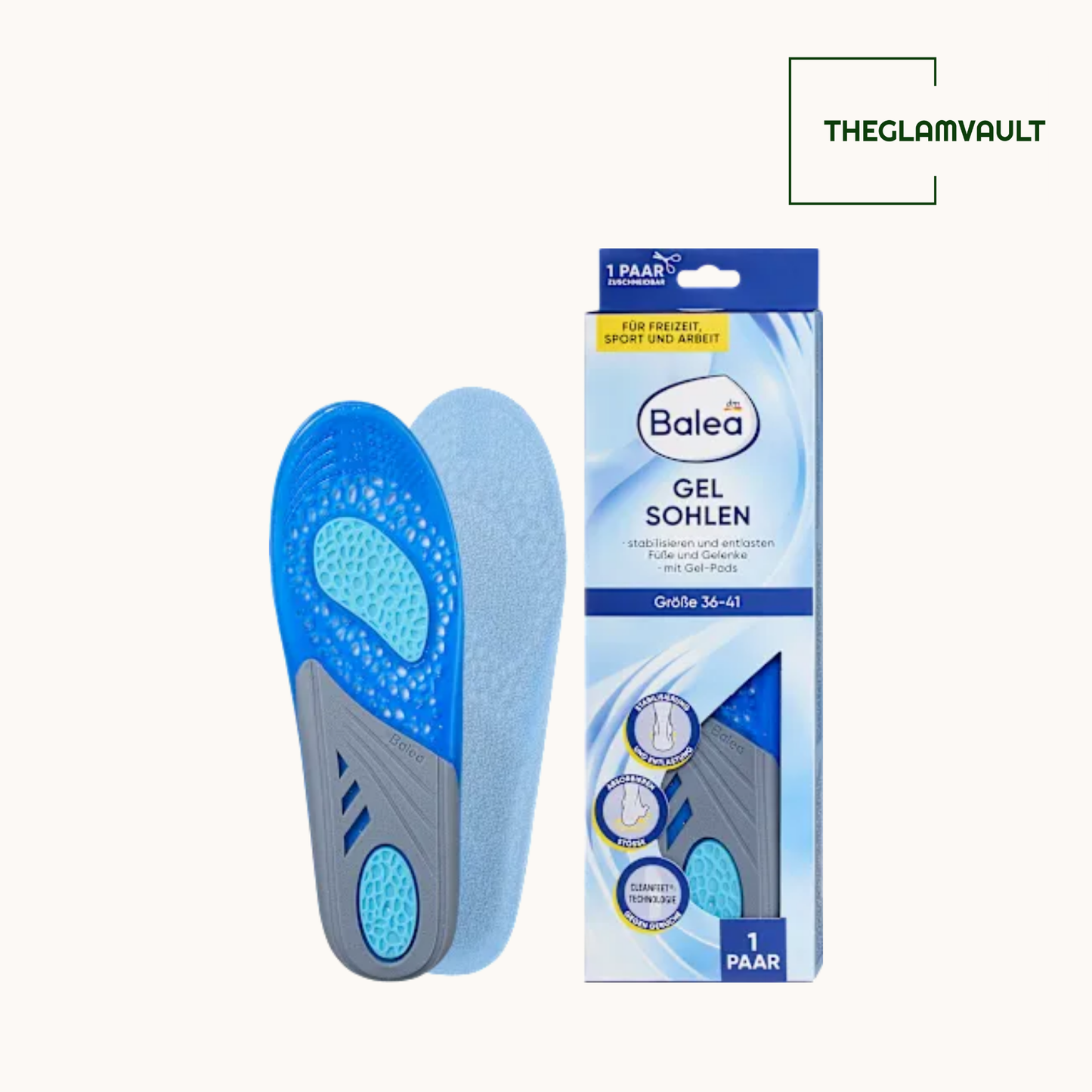 Balea Gel Insoles Size 36–41 (1 Pair), 2 pcs