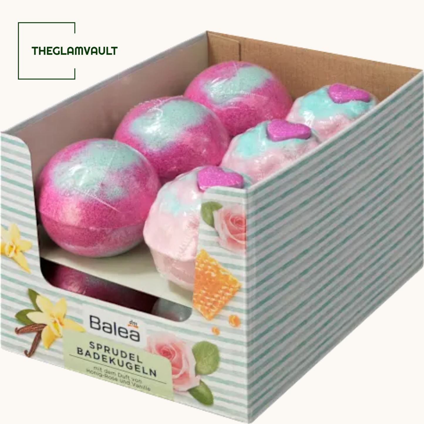 Balea Honey Rose & Vanilla Bath Bomb, 170 g