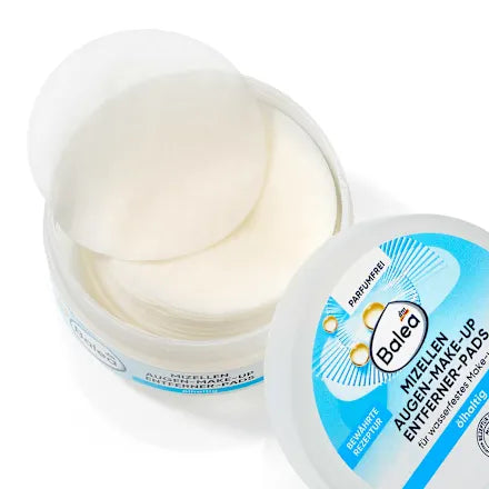 Jar of Bailea micelle makeup remover pads on a white background
