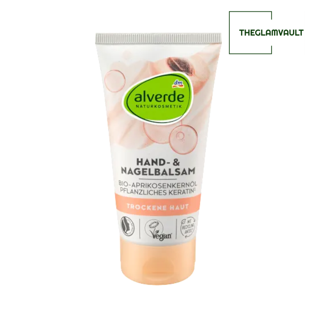 Alverde Hand & Nail Balm Apricot Kernel Oil & Plant-Based Keratin 75ml