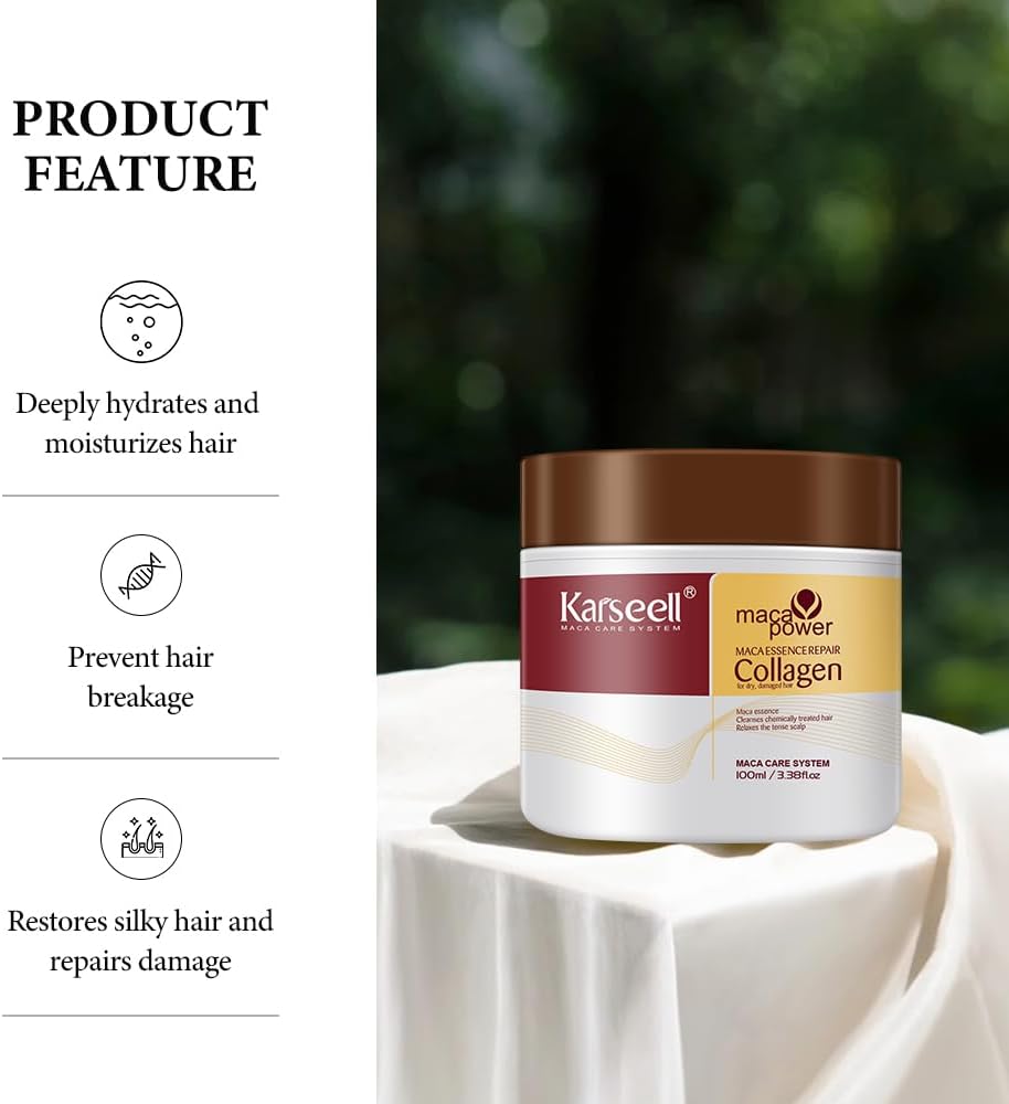 Karseell Maca Essence Repair Collagen for Dry, Damaged Hair 500ml