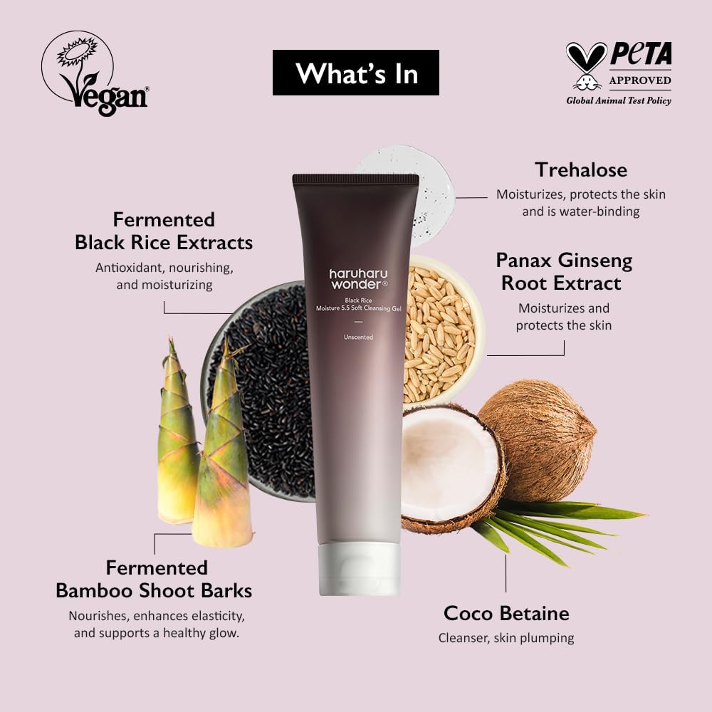 Haruharu Wonder Black Rice Moisture 5.5 Soft Cleansing Gel