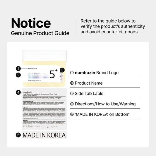 Numbuzin No.5 Vitamin-Niacinamide Concentrated Pad