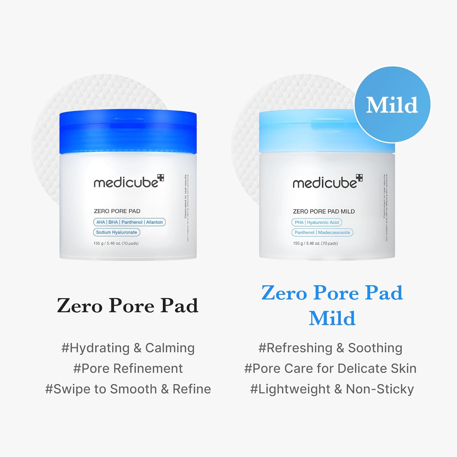 Medicube+ Zero Pore Pad Mild (70 pads)