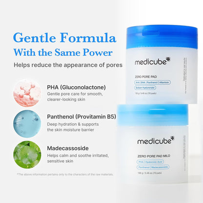 Medicube+ Zero Pore Pad Mild (70 pads)