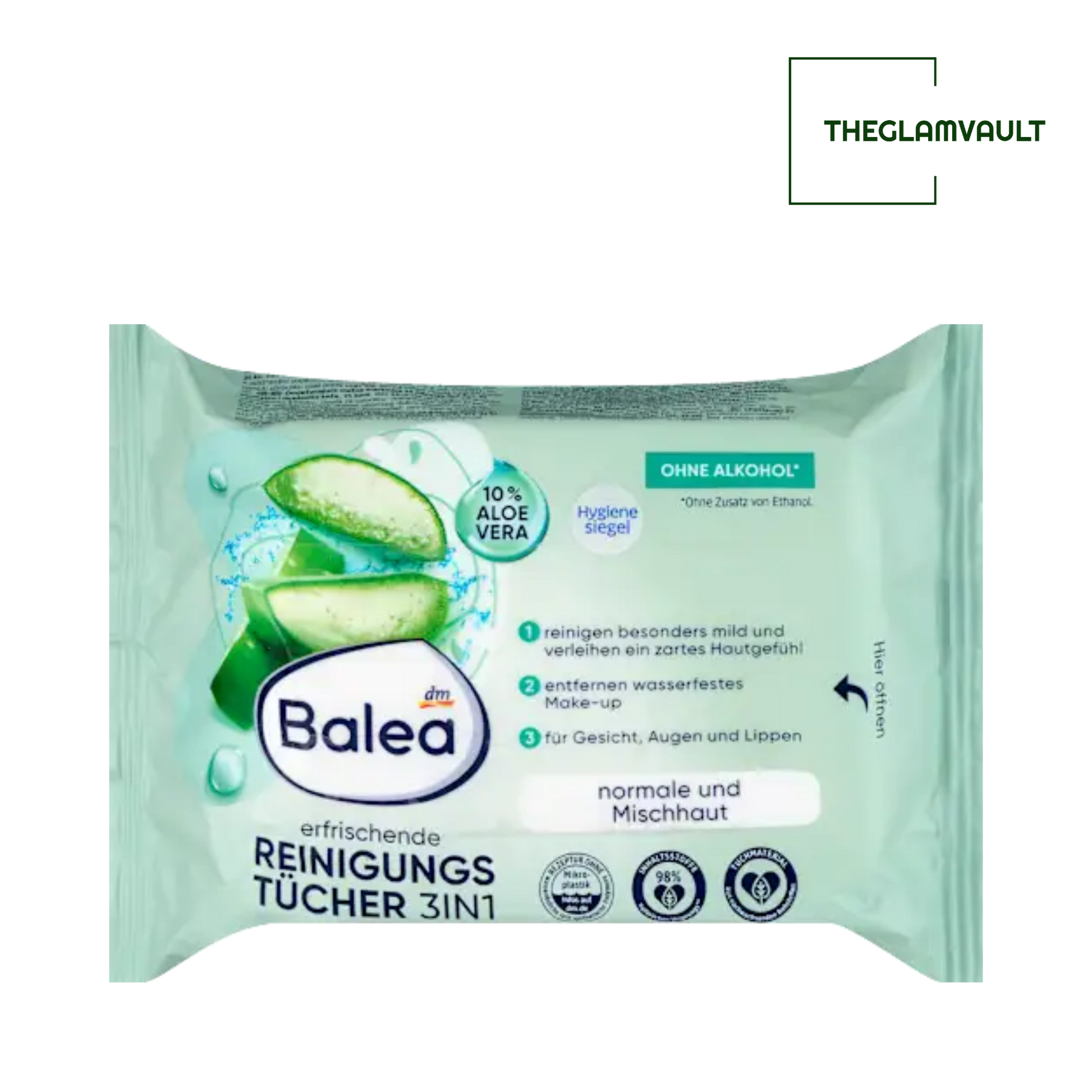 Balea 3in1 Refreshing Makeup Remover Wipes, 25 pcs
