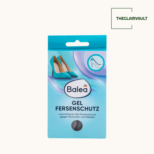 Balea gel packaging for foot protection with high heels illustration on a white background