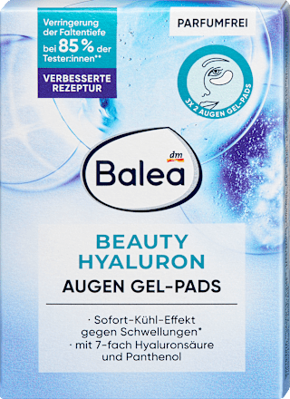 Balea Eye Gel Pads Beauty Hyaluron (3 pairs), 6 pcs