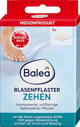 Balea Toe Blister Plasters, 9 pcs (Medical Product)