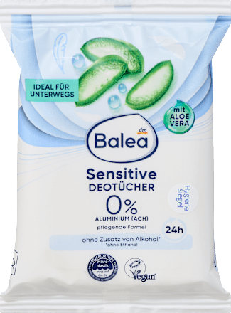 Balea Deodorant Wipes Sensitive, 10 pcs
