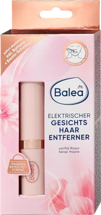 Balea facial hair remover packaging with pink floral design