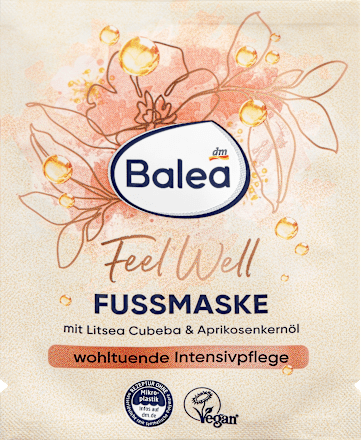 Balea Foot Mask Feel Well Litsea Cubeba & Apricot Kernel Oil, 15 ml