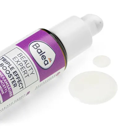 Balea beauty product with purple label on a white background