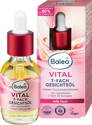 Balea Vital 7-Fach Gesichtsöl bottle and packaging on a white background