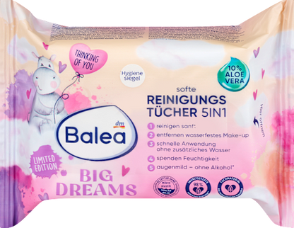  Balea Big Dreams Facial Cleansing Wipes, 25 pcs
