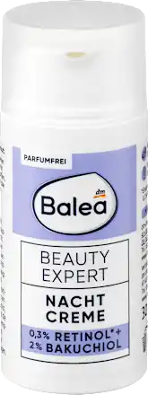 Balea Beauty Expert Nacht Creme bottle with label on a white background