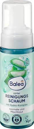 Balea face cleansing foam with aloe vera on a white background